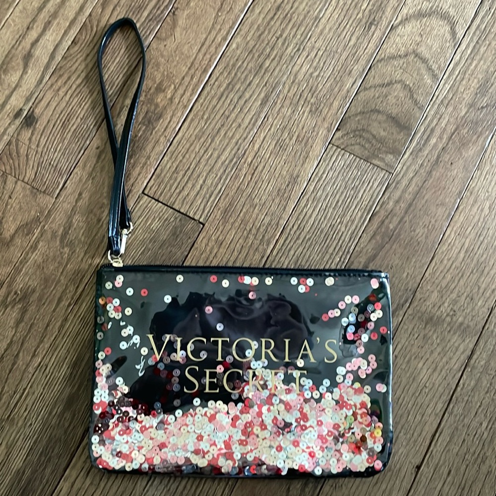 Victorias Secret Black Sequined clutch purse